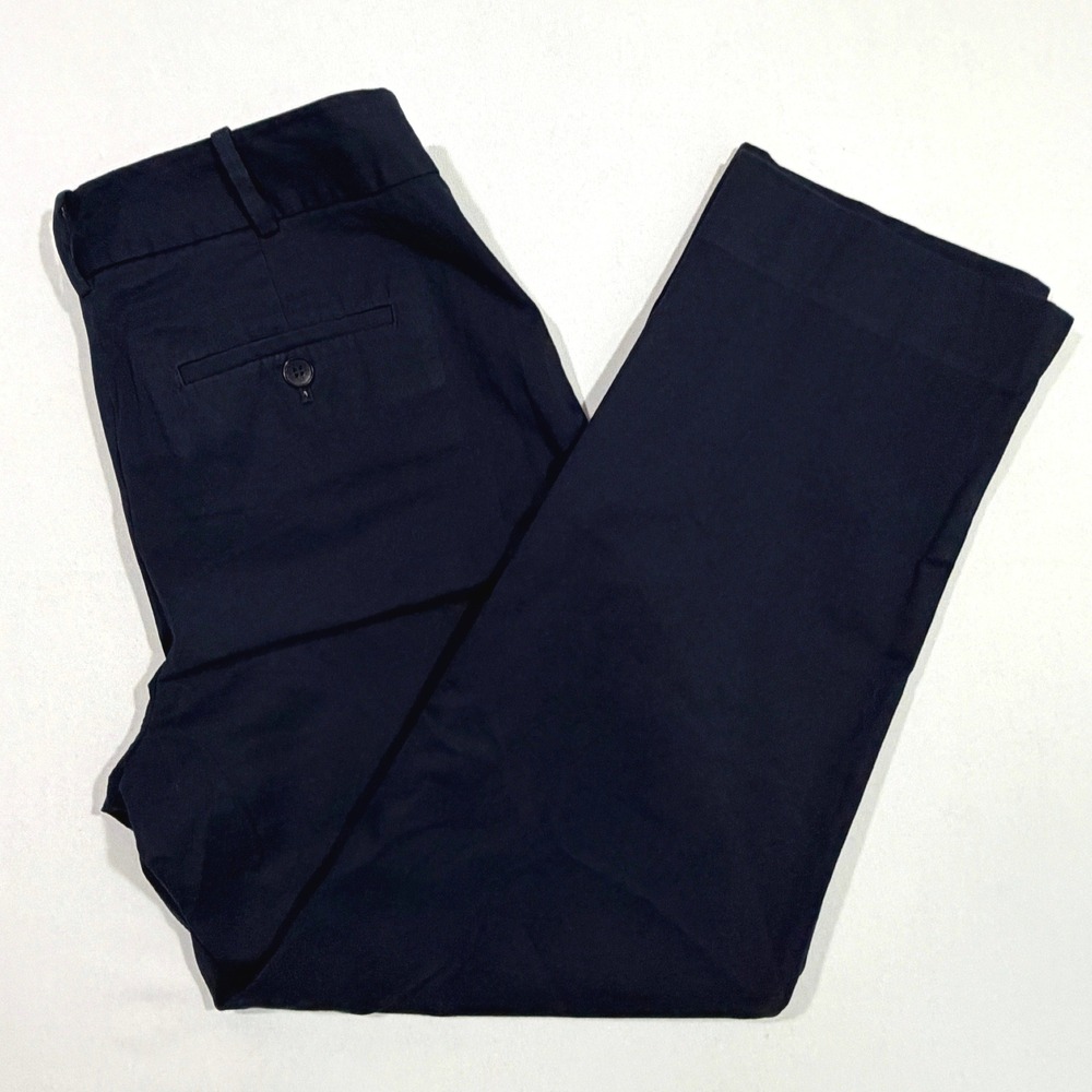 Talbots Chino Pants Women's 2 Navy Blue Curvy Fit Straight Leg Workwear Casual